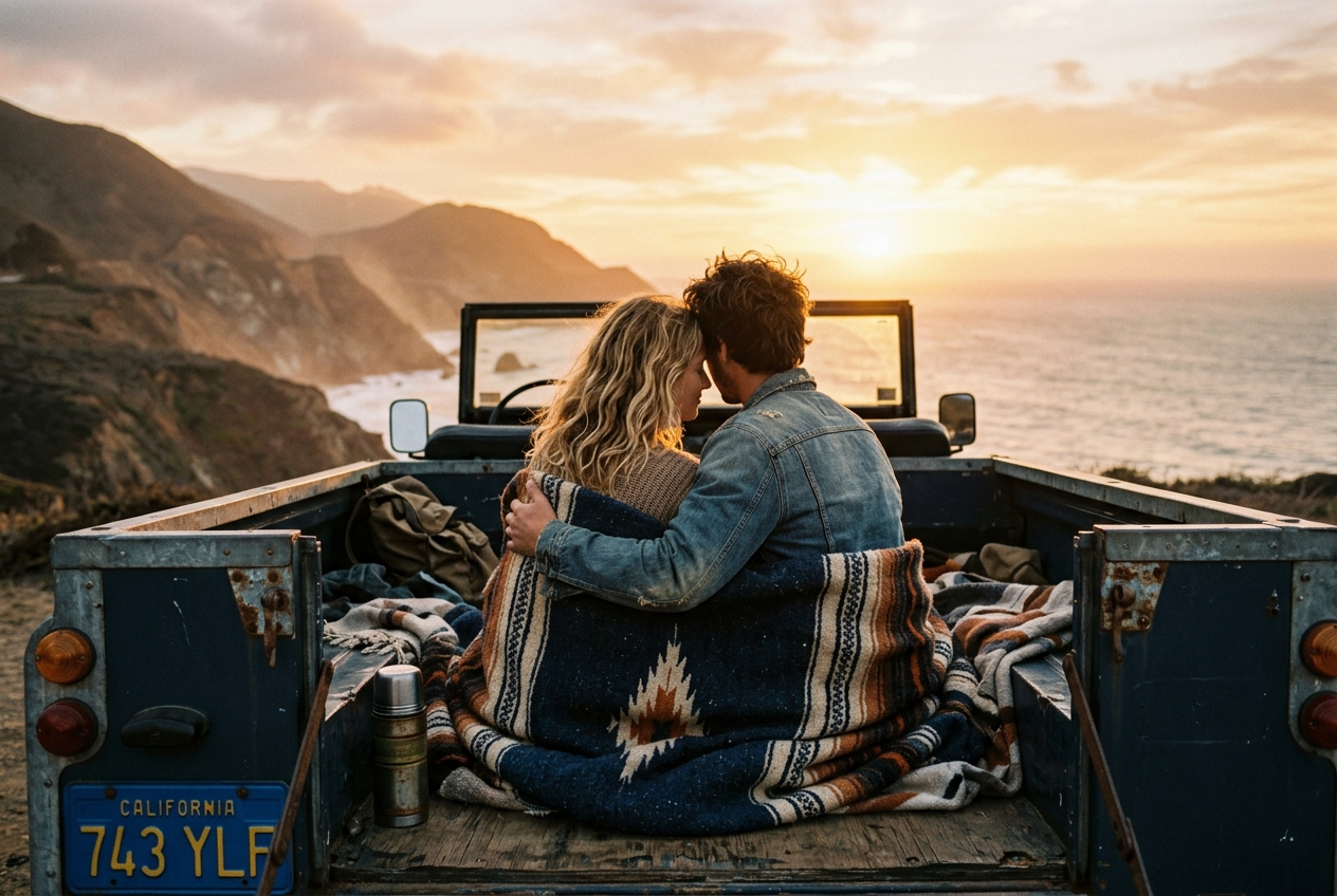 Coucher de soleil sous le plaid